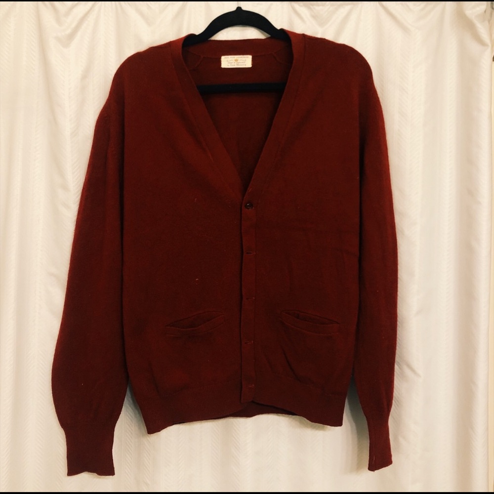 100% Lamb’s Wool Maroon Sweater by Cox Moore